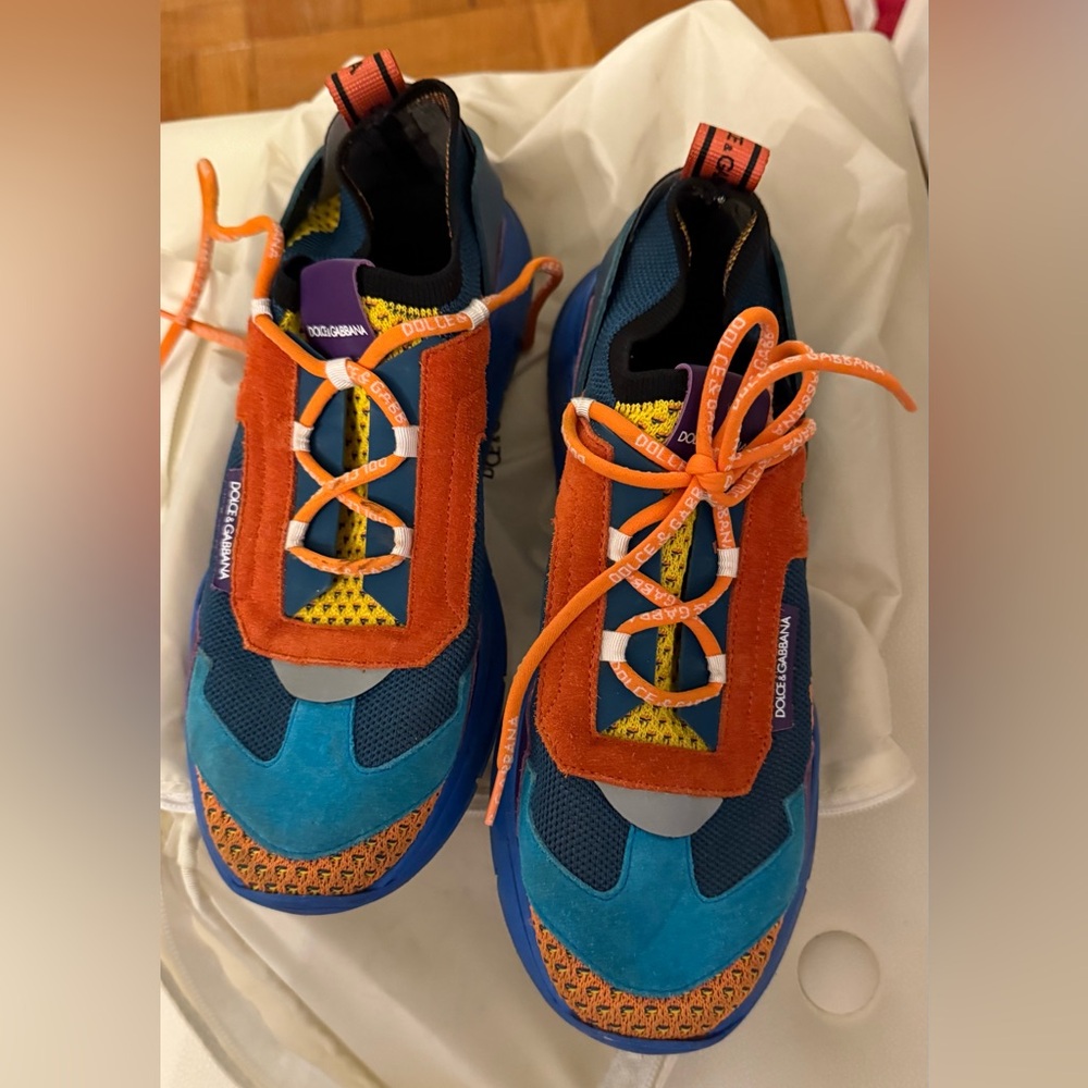 Dolce & Gabbana Kids' Blue and Orange Sneakers